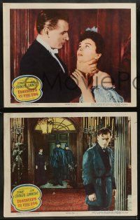 8w508 FOOTSTEPS IN THE FOG 6 LCs '55 cool images of Stewart Granger & Jean Simmons!