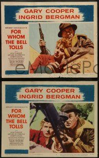 8w161 FOR WHOM THE BELL TOLLS 8 LCs R57 images of Gary Cooper & Ingrid Bergman, Hemingway!