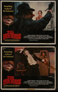 8w169 FUNHOUSE 8 LCs '81 directed by Tobe Hooper, Elizabeth Berridge, creepy carnival clown horror!