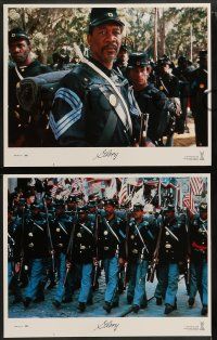 8w172 GLORY 8 LCs '89 Morgan Freeman, Matthew Broderick, Denzel Washington, Civil War!