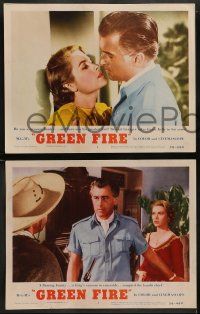 8w661 GREEN FIRE 4 LCs '54 images of beautiful Grace Kelly, Stewart Granger, Paul Douglas!
