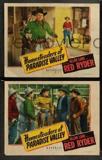 8w664 HOMESTEADERS OF PARADISE VALLEY 4 LCs '47 great images of Rocky Lane as cowboy Red Ryder!