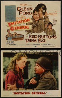 8w197 IMITATION GENERAL 8 LCs '58 soldiers Glenn Ford & Red Buttons + sexy Taina Elg!