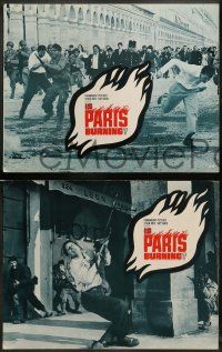 8w206 IS PARIS BURNING 8 LCs '66 Rene Clement's Paris brule-t-il, World War II all-star cast!