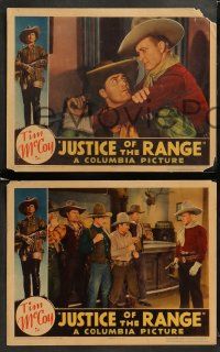 8w761 JUSTICE OF THE RANGE 3 LCs '35 great images of western cowboy Tim McCoy , Ward Bond!