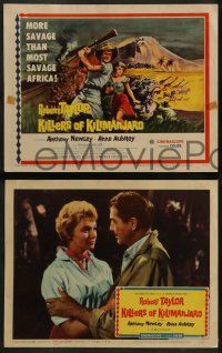 8w218 KILLERS OF KILIMANJARO 8 LCs '60 Robert Taylor & Anne Aubrey in Africa's savage mountains!