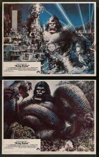 8w517 KING KONG 6 LCs '76 sexy topless Jessica Lang in giant ape's hand & John Berkey art!