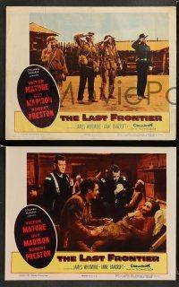 8w765 LAST FRONTIER 3 LCs '55 great images of cowboy Victor Mature, young Anne Bancroft!