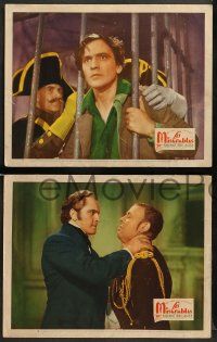 8w594 LES MISERABLES 5 LCs R46 Fredric March as Jean Valjean, Charles Laughton as Jalvert