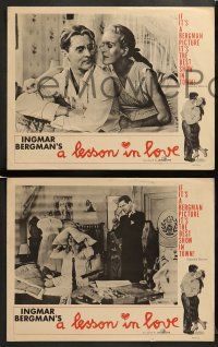 8w767 LESSON IN LOVE 3 LCs '60 Ingmar Bergman's comedy for grown-ups, cool images!