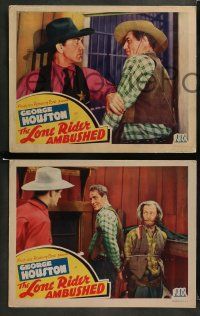 8w773 LONE RIDER AMBUSHED 3 LCs '41 Sam Newfield cowboy western, George Houston and Fuzzy St. John!