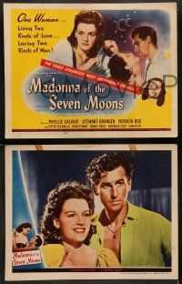 8w237 MADONNA OF THE SEVEN MOONS 8 LCs '46 Phyllis Calvert, Stewart Granger, English love triangle!
