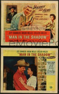 8w242 MAN IN THE SHADOW 8 LCs '58 Jeff Chandler, Orson Welles & Miller in a lawless land!