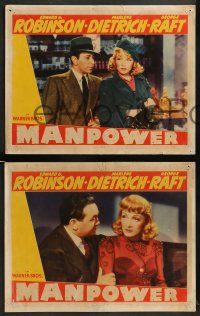 8w683 MANPOWER 4 LCs '41 George Raft, Edward G. Robinson, sexy Marlene Dietrich!