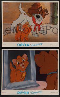 8w272 OLIVER & COMPANY 8 LCs '88 cartoon images of Walt Disney cats & dogs in New York City!