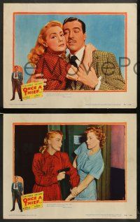 8w523 ONCE A THIEF 6 LCs '50 great images of Cesar Romero, June Havoc & Marie McDonald!