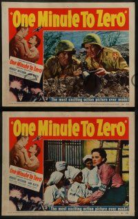 8w462 ONE MINUTE TO ZERO 7 LCs '52 soldier Robert Mitchum, pretty Ann Blyth, Howard Hughes!