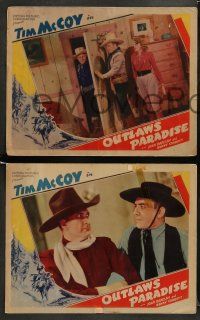 8w784 OUTLAWS' PARADISE 3 LCs '39 great images of cowboy Tim McCoy, Joan Barclay + western artwork!