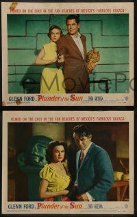 8w468 PLUNDER OF THE SUN 7 LCs '53 images of Glenn Ford & Diana Lynn in Mexico!