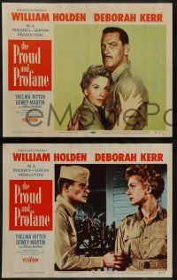 8w533 PROUD & PROFANE 6 LCs '56 William Holden, Deborah Kerr, Thelma Ritter, World War II!