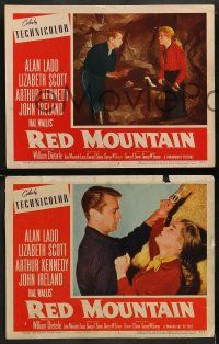 8w695 RED MOUNTAIN 4 LCs '52 western images of Alan Ladd, Lizabeth Scott, Arthur Kennedy, Civil War