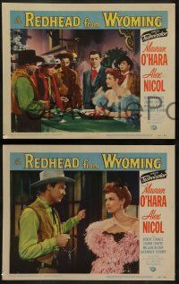 8w536 REDHEAD FROM WYOMING 6 LCs '53 Maureen O'Hara, Alex Nicol, cowboy western action, gambling!