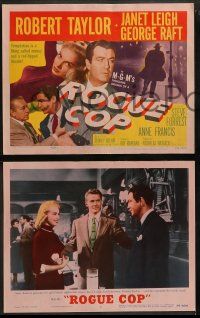 8w309 ROGUE COP 8 LCs '54 Robert Taylor, George Raft, sexy Janet Leigh is a thing called temptation