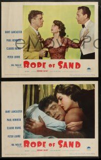 8w310 ROPE OF SAND 8 LCs '49 Burt Lancaster, Paul Henreid, sexy Corinne Calvet, Claude Rains, Lorre