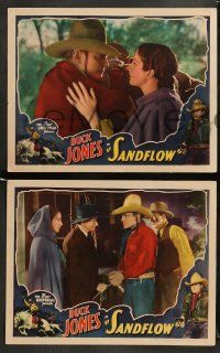 8w798 SANDFLOW 3 LCs '37 great images of western cowboy Buck Jones with Lita Chevret!