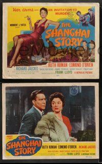 8w323 SHANGHAI STORY 8 LCs '54 sexy smoking Ruth Roman's arms invite Edmond O'Brien to murder!