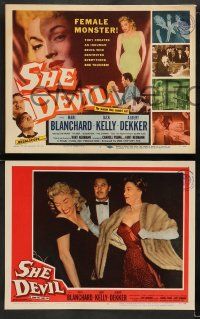 8w324 SHE DEVIL 8 LCs '57 sexy inhuman female monster who destroyed everything she touched!