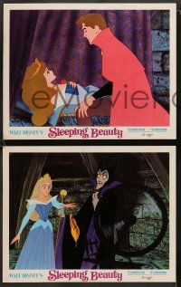 8w549 SLEEPING BEAUTY 6 LCs R70 Disney cartoon, Prince Charming wakes her from her slumber!