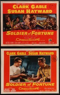 8w334 SOLDIER OF FORTUNE 8 LCs '55 Clark Gable, gorgeous Susan Hayward, Michael Rennie, Dmytryk!