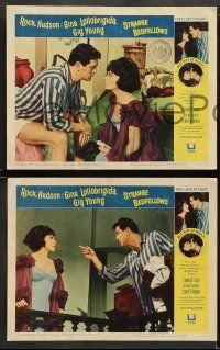 8w345 STRANGE BEDFELLOWS 8 LCs '65 Gina Lollobrigida & Rock Hudson love to fight, but not at night!