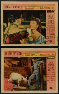 8w557 TAMMY & THE BACHELOR 6 LCs '57 images of Leslie Nielsen & pretty Debbie Reynolds!