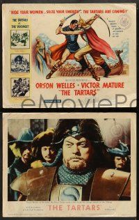8w356 TARTARS 8 LCs '61 Victor Mature & Orson Welles, sexy Liana Orfei!