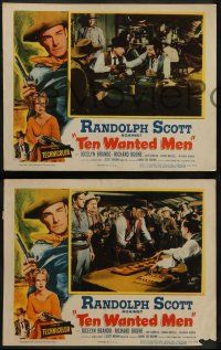 8w558 TEN WANTED MEN 6 LCs '54 cowboy Randolph Scott, Richard Boone, cool action scenes!