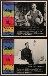 8w401 ZELIG 8 int'l LCs '83 wacky Woody Allen in the title role, fantasy mockumentary, Mia Farrow!