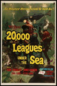 8y010 20,000 LEAGUES UNDER THE SEA 1sh R71 Jules Verne classic, wonderful art of deep sea divers!