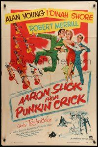 8y023 AARON SLICK FROM PUNKIN CRICK 1sh '52 Alan Young, Dinah Shore, Robert Merrill, musical art!