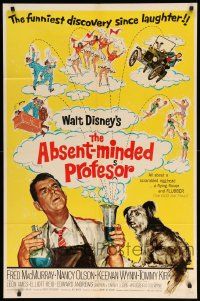 8y026 ABSENT-MINDED PROFESSOR 1sh R67 Walt Disney, Flubber, Fred MacMurray in title role!