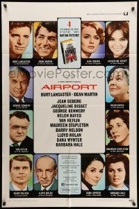 8y031 AIRPORT 1sh '70 Burt Lancaster, Dean Martin, Jacqueline Bisset, Jean Seberg & more!