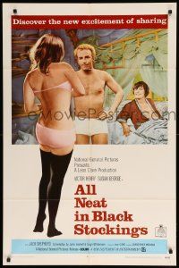 8y035 ALL NEAT IN BLACK STOCKINGS 1sh '69 Susan George, discover the excitement of sharing!
