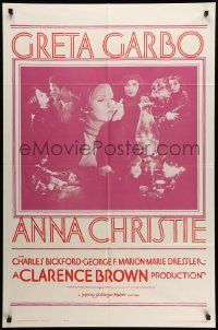 8y045 ANNA CHRISTIE 1sh R62 Greta Garbo, Charles Bickford, Clarence Brown directed!