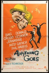 8y047 ANYTHING GOES 1sh '56 Bing Crosby, Donald O'Connor, Cole Porter!