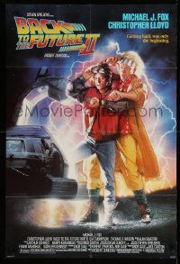 8y058 BACK TO THE FUTURE II 1sh '89 art of Michael J. Fox & Christopher Lloyd by Drew Struzan!