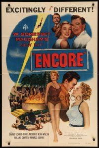 8y253 ENCORE 1sh '52 W. Somerset Maugham, best art of sexy blonde performer Glynis Johns!