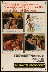 8y271 FAR FROM THE MADDING CROWD 1sh '68 Julie Christie, Terence Stamp, Peter Finch, Schlesinger