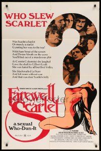8y272 FAREWELL SCARLET 1sh '75 Chuck Vincent directed sexual who-dun-it!
