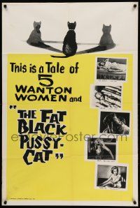 8y274 FAT BLACK PUSSY CAT 1sh '64 Frank Jamus & Janet Damon in a tale of 5 Wanton Women!